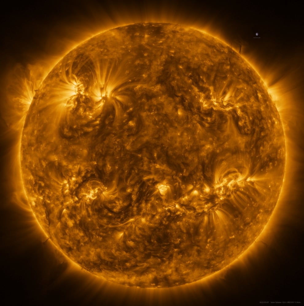 Sun seen in unprecedented detail through Solar Orbiter images (Esa & Nasa/Solar Orbiter/EUI team/Data processing: E Kraaikamp [ROB]/PA)
