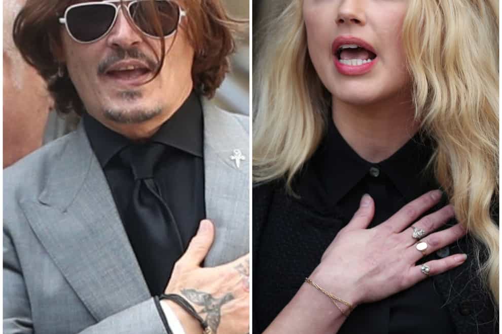 Johnny Depp and Amber Heard leaving court (Yui Mok/PA)