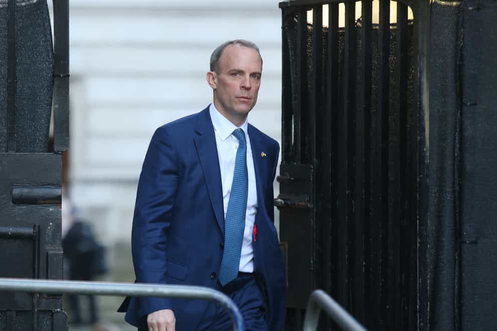 Justice Secretary Dominic Raab has revealed 60% of victims do not report crimes to police and a third drop out during the prosecution process, ahead of the publication of scorecards rating local police services today (James Manning/PA)