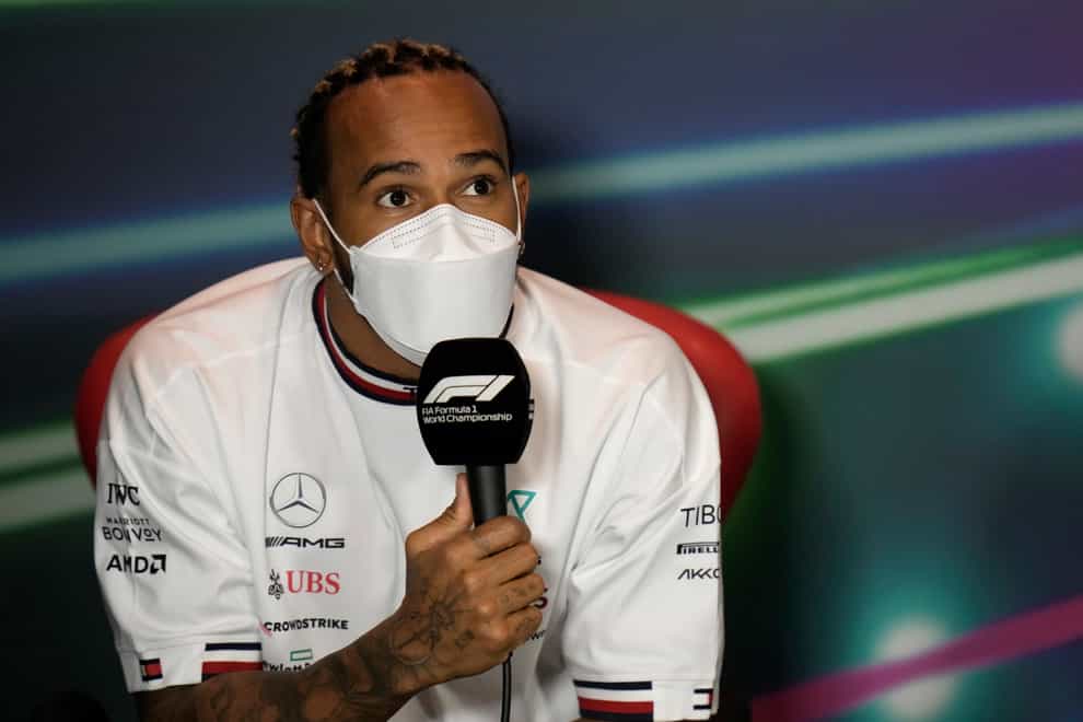 Lewis Hamilton speaking ahead of the Saudi Arabian Grand Prix (Hassan Ammar/AP)