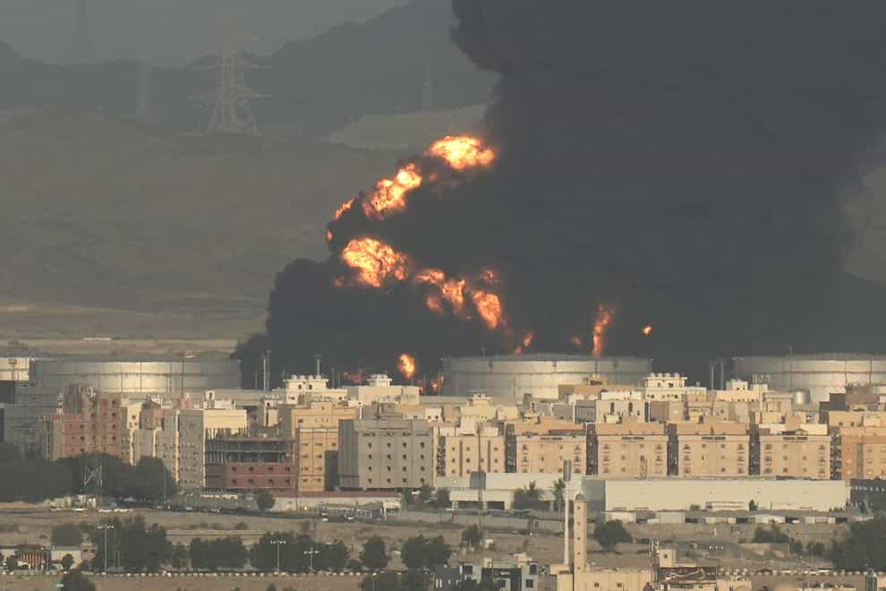 A fire has broken out near Jeddah, Saudi Arabia, the location of Sunday’s Grand Prix (Hassan Ammar/AP)