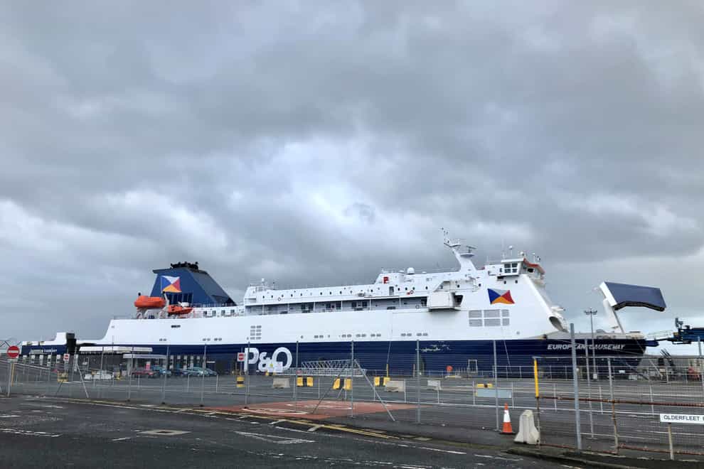 P&O European Causeway ferry docked at Larne Port (PA)