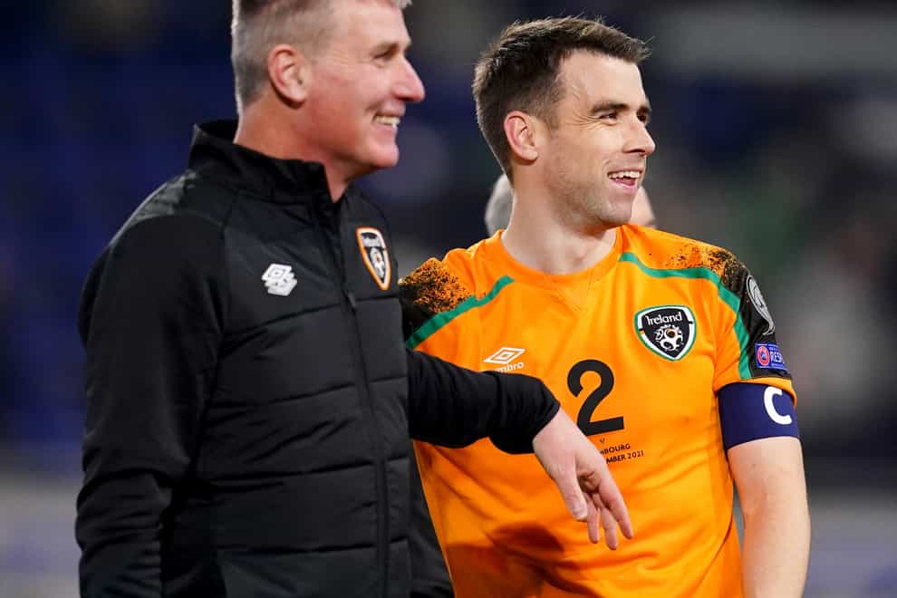 Republic of Ireland skipper Seamus Coleman (right) and manager Stephen Kenny have high hopes for a new generation (John Walton/PA)