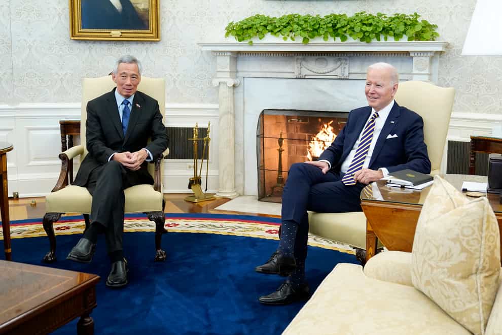 President Joe Biden meets with Singapore’s Prime Minister Lee Hsien (AP)