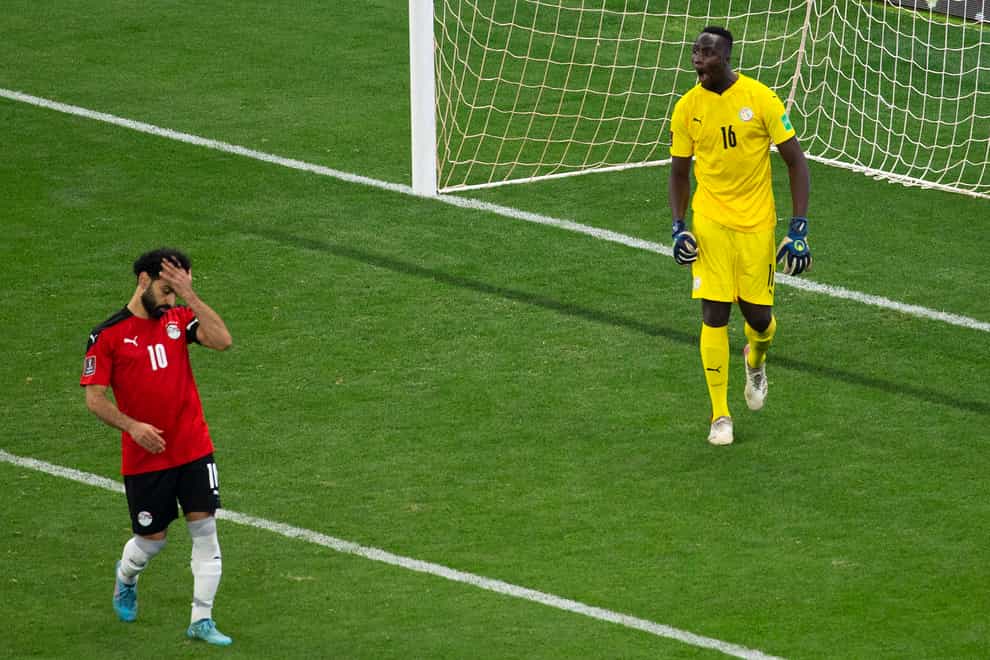 Egypt’s Mohamed Salah missed his penalty against Senegal (Stefan Kleinowitz/AP).