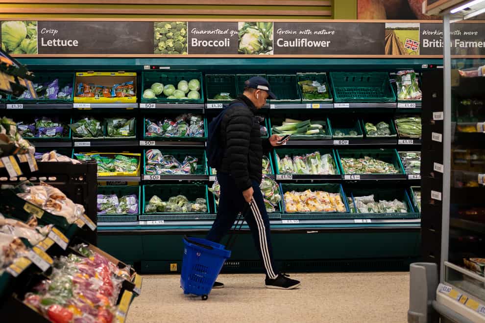 Around one in nine of those who have seen costs rise in March said food prices are partly to blame (Aaron Chown/PA)