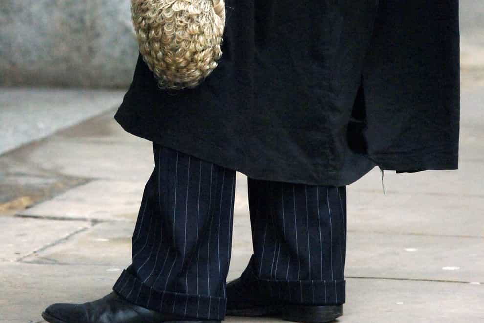 Detail view of a barrister holding a legal wig (Clara Molden/PA)