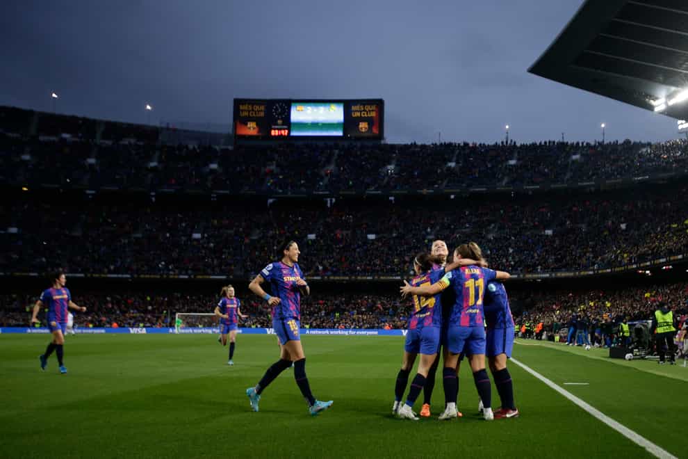 Barcelona women defeated Real Madrid in front of more than 90,000 fans (AP Photo/Joan Monfort)