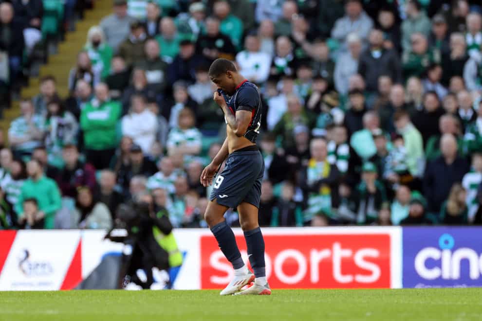 Ross County’s Kayne Ramsay after being sent off at Celtic Park (Steve Welsh/PA)