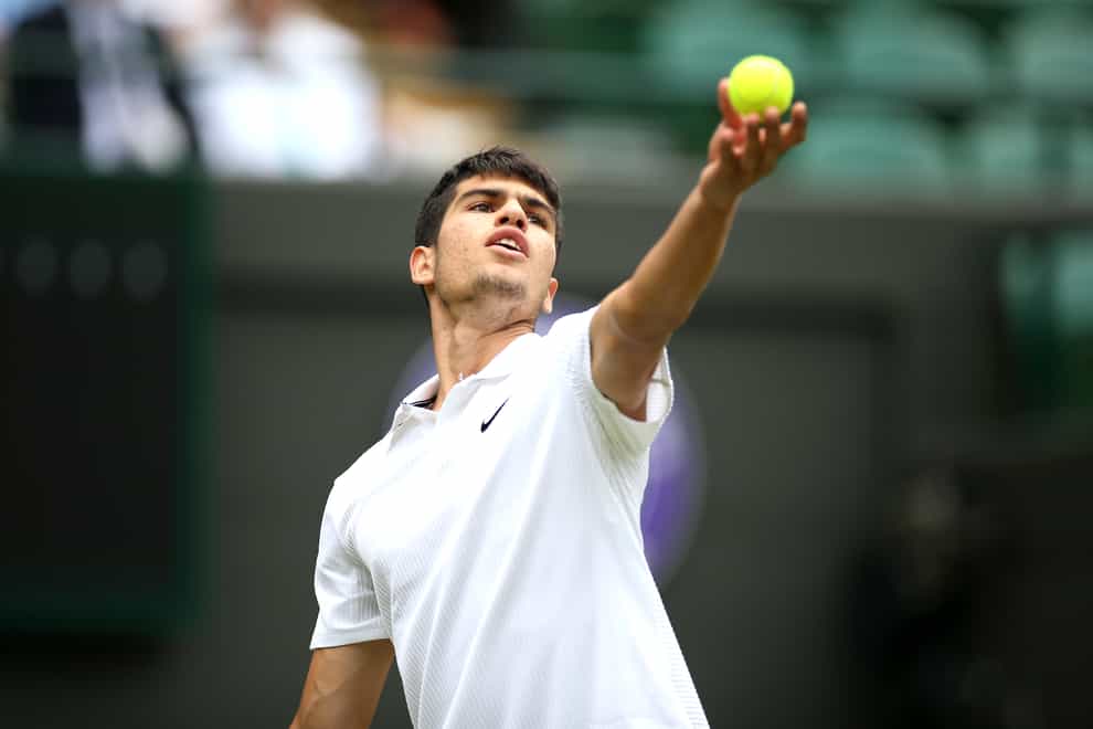 Carlos Alcaraz has defeated the defending champion at the Miami Open, Hubert Hurkacz, to secure his first ATP Masters final (Steven Paston/PA)
