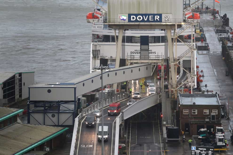 Dover has been plunged into traffic chaos with gridlocked roads near the port caused by disruption to cross-Channel ferries and bad weather (PA)