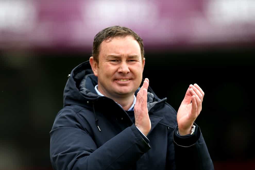 Derek Adams secured the first win of his second spell at Morecambe (Barrington Coombs/PA)