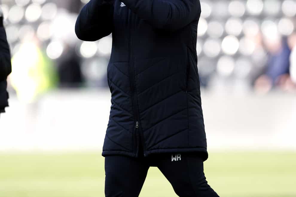 Derby manager Wayne Rooney applauds the fans (Richard Sellers/PA)