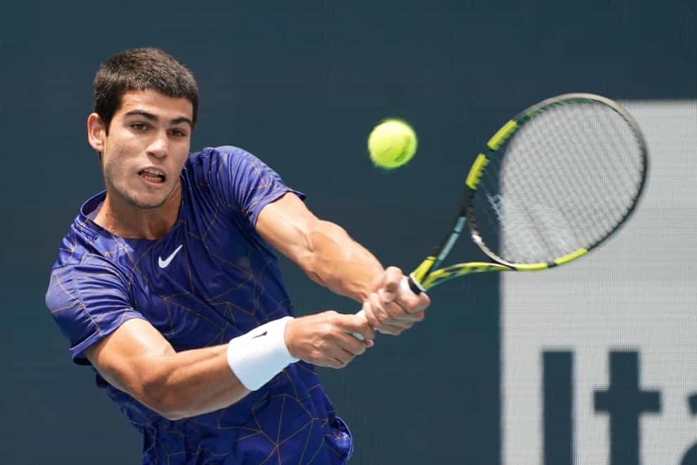 Carlos Alcaraz has become the youngest winner of the Miami Open (Wilfredo Lee/AP)