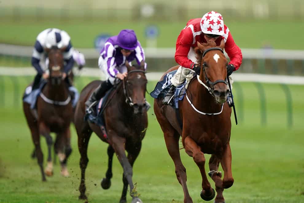 Saffron Beach and William Buick landed the Kingdom Of Bahrain Sun Chariot Stakes at Newmarket (Tim Goode/PA)
