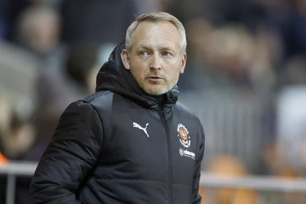Blackpool boss Neil Critchley, pictured, gave an update on goalkeeper Daniel Grimshaw (Richard Sellers/PA)