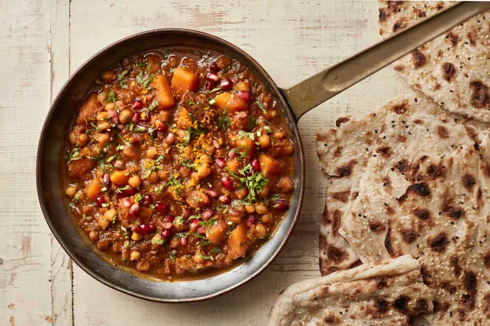 Persian pumpkin and chickpea curry recipe (Mike Cooper/PA)