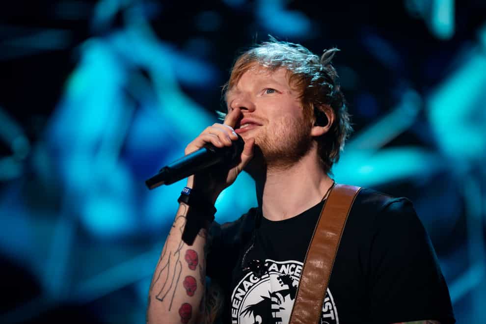 Ed Sheeran and co-writers John McDaid and Steven McCutcheon were accused of ripping off Sami Chokri and Ross O’Donoghue’s 2015 song Oh Why (Aaron Chown/PA)
