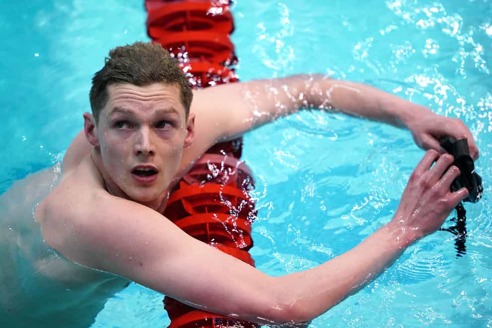 Duncan Scott set a new British record in the men’s 400m individual medley (Zac Goodwin/PA)