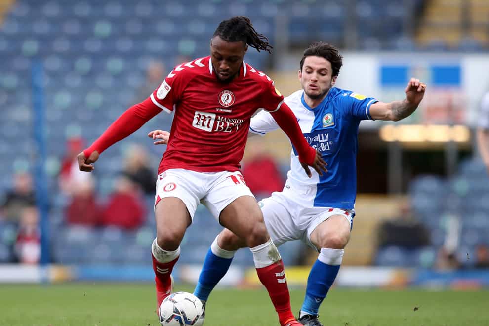 Bristol City’s Antoine Semenyo, left, has recovered from a knee problem (Isaac Parkin/PA)
