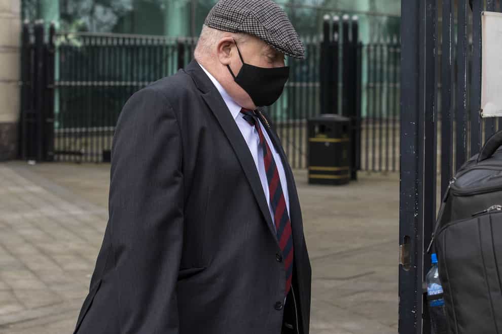 Former Grenadier guardsman David Holden leaving Laganside Courts in Belfast, where he is charged with the unlawful killing of Aidan McAnespie, 18, close to a checkpoint in Co Tyrone in 1988 (Liam McBurney/PA)