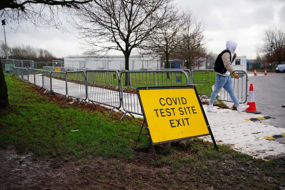 A Covid walk-in test centre in Bristol. Infections rates are fluctuating across age groups (Ben Birchall/PA)