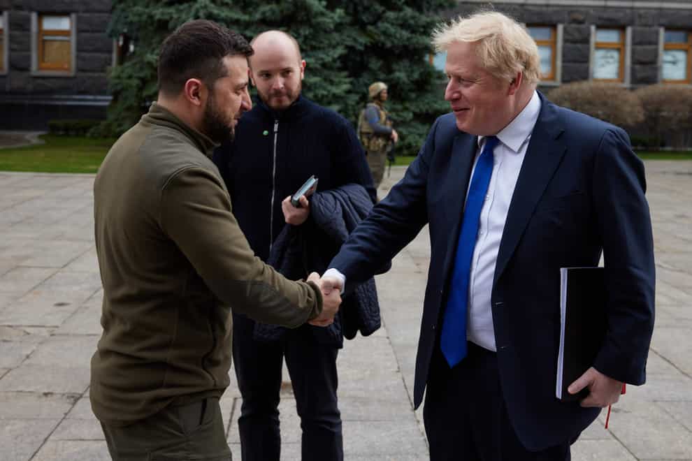 Boris Johnson meets Volodymyr Zelensky in Kyiv (Boris Johnson/Twitter/PA)