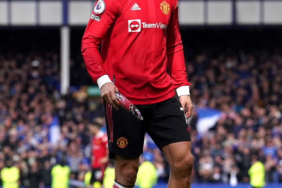 Manchester United’s Cristiano Ronaldo after the final whistle at Goodison Park (Martin Rickett/PA)