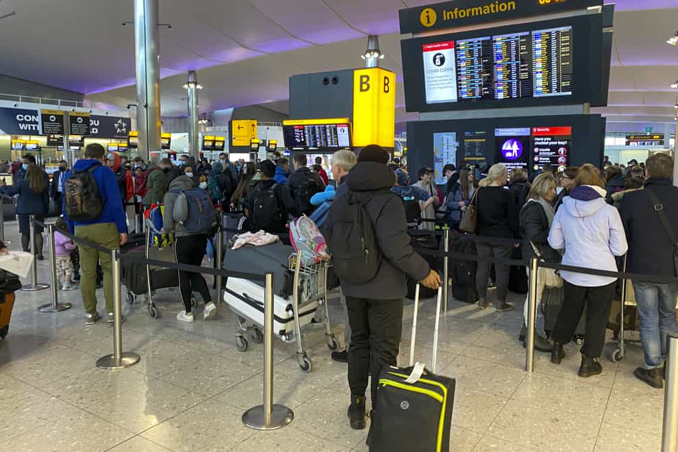 Heathrow Airport has recorded its busiest month since the start of the coronavirus pandemic (Steve Parsons/PA)