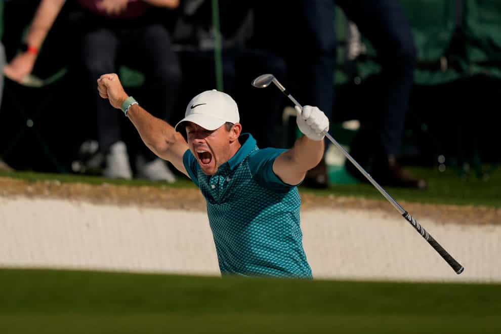 Rory McIlroy holed out from a bunker to complete a final round of 64 in the Masters (Matt Slocum/AP)
