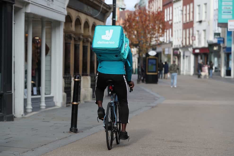 Sales at Deliveroo were up but average basket sizes were down (David Davies/PA)