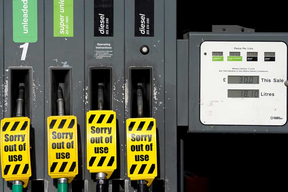 Closed fuel pumps (Gareth Fuller/PA)
