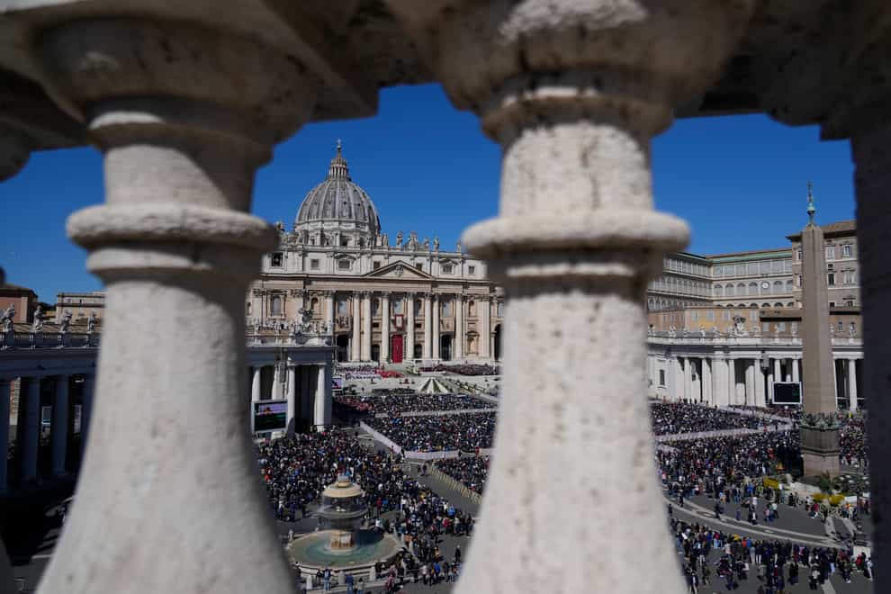 A view of St Peter’s Square at the Vatican (Gregorio Borgia/AP)
