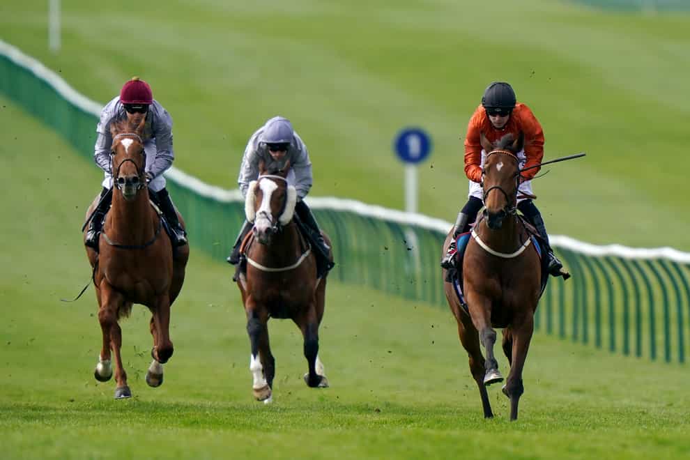 Double Or Bubble and Jack Mitchell (right) won the Abernant Stakes (Tim Goode/PA)