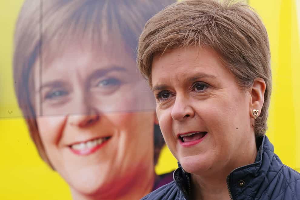 The First Minister was speaking as she launched her party’s local election campaign bus on Friday (Jane Barlow/PA)