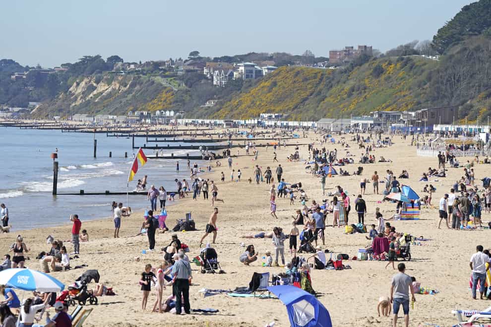 Temperatures soared at Bournemouth on Good Friday (Andrew Matthews/PA)