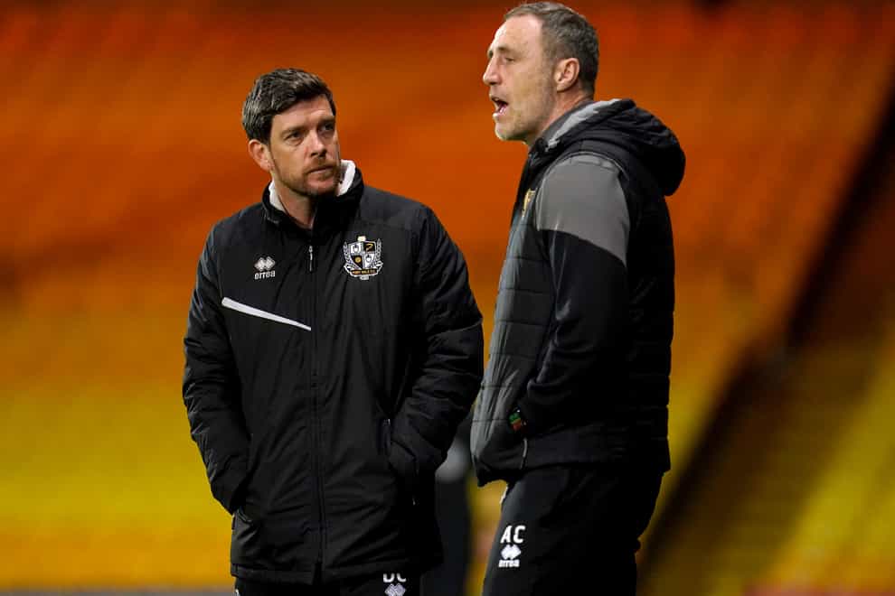 Andy Crosby, right, welcomed Darrell Clarke’s return to Port Vale (Nick Potts/PA)