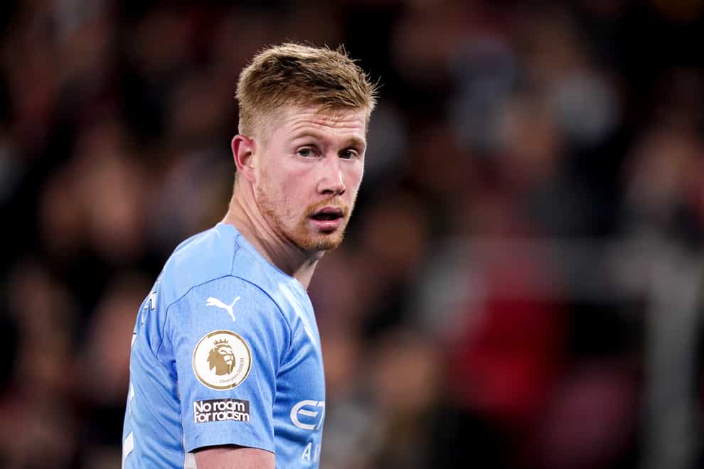 Kevin De Bruyne is a major fitness doubt for Manchester City (John Walton/PA)