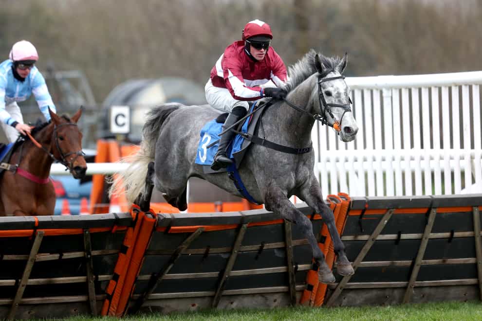 An Tailliur ridden by Richie McLernon clears a fence whilst competing in the David Groom Sound Novices’ Hurdle at Ludlow Racecourse (David Davies/PA)