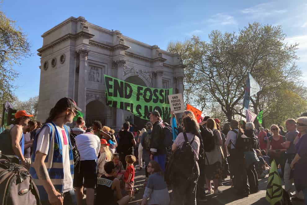 Extinction Rebellion gather at Marble Arch (Rebecca Speare-Cole/PA)