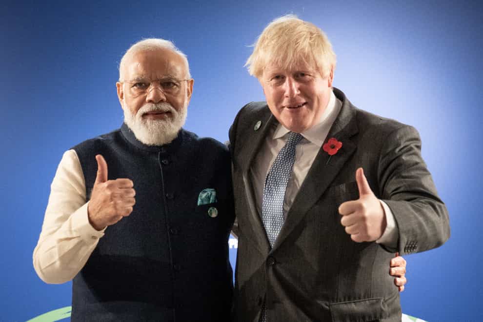 Boris Johnson will meet India’s Prime Minister Narendra Modi during his visit (Stefan Rousseau/PA)