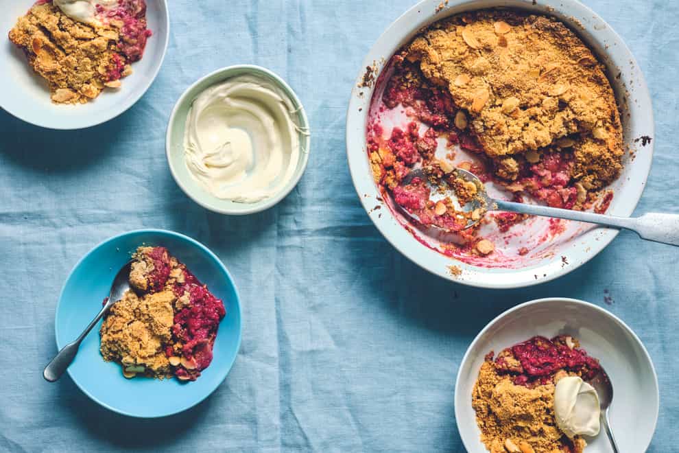 Summer strawberry and raspberry crumble from Easy (Haarala Hamilton/PA)