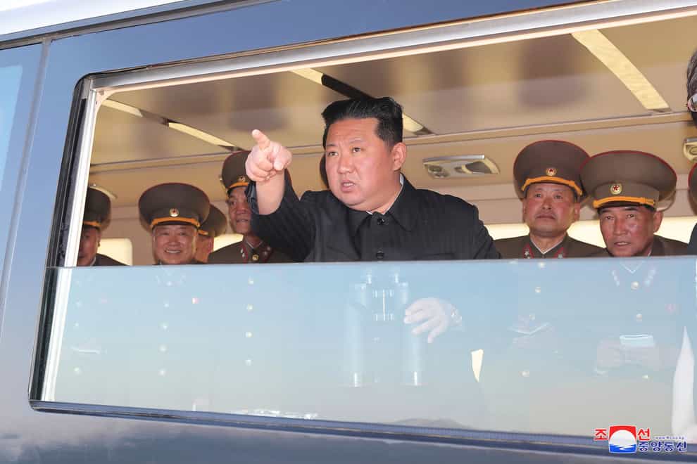 The official Korean Central News Agency said Kim Jong Un observed the launch (Korean Central News Agency/Korea News Service via AP)