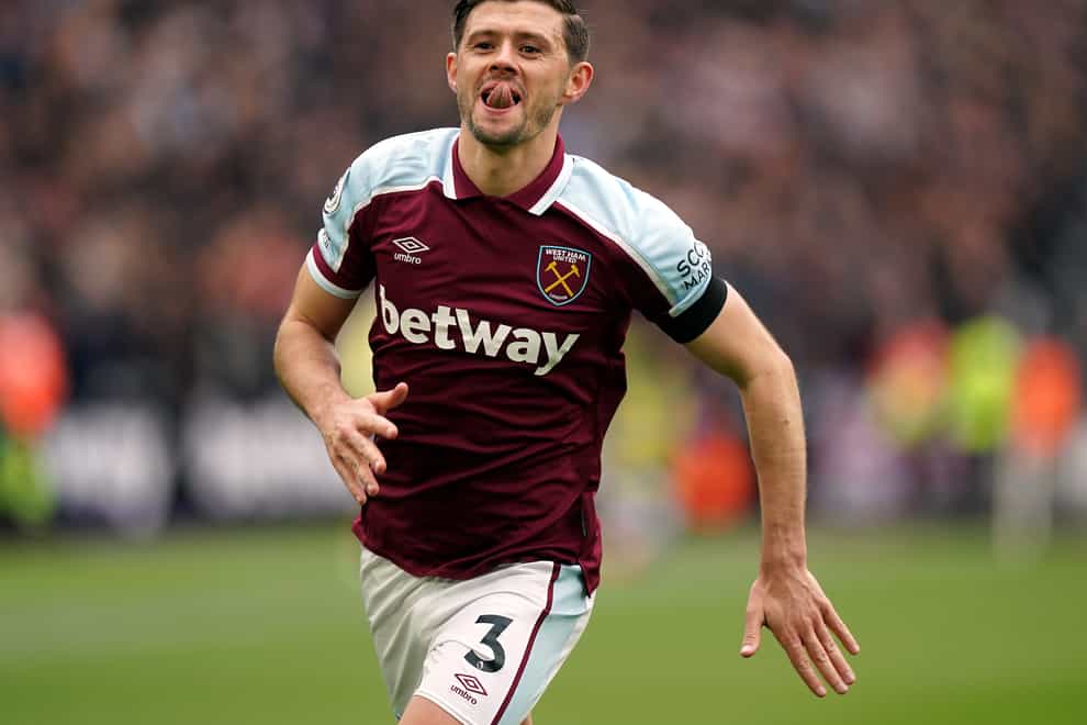Aaron Cresswell vows West Ham will keep pushing for the top four (Mike Egerton/PA)