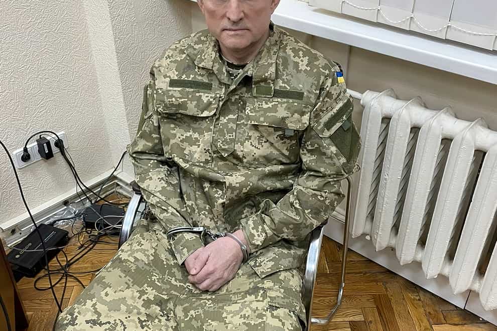 Viktor Medvedchuk has asked to be exchanged for Ukrainian civilians in Mariupol (Ukrainian Presidential Press Office via AP)