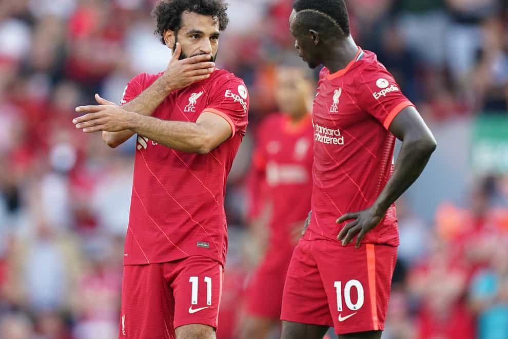 Liverpool forwards Mohamed Salah and Sadio Mane are in vastly contrasting goalscoring form (Miek Egerton/PA)