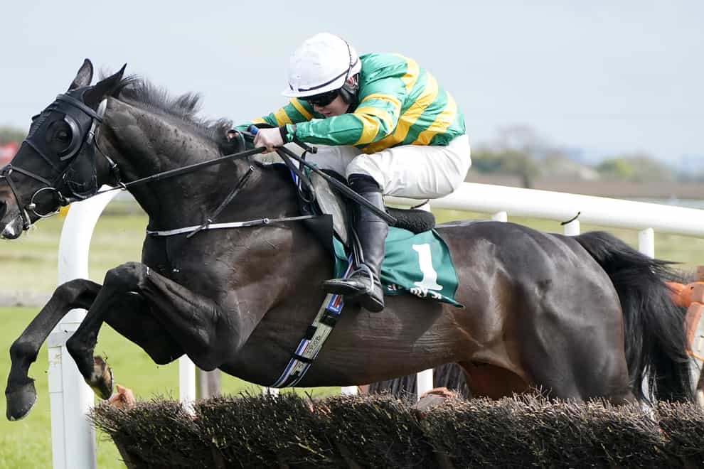 Darasso ridden by Luke Dempsey on their way to winning the Rathbarry & Glenview Studs Hurdle at Fairyhouse Racecourse in County Meath, Ireland. Picture date: Monday April 18, 2022.