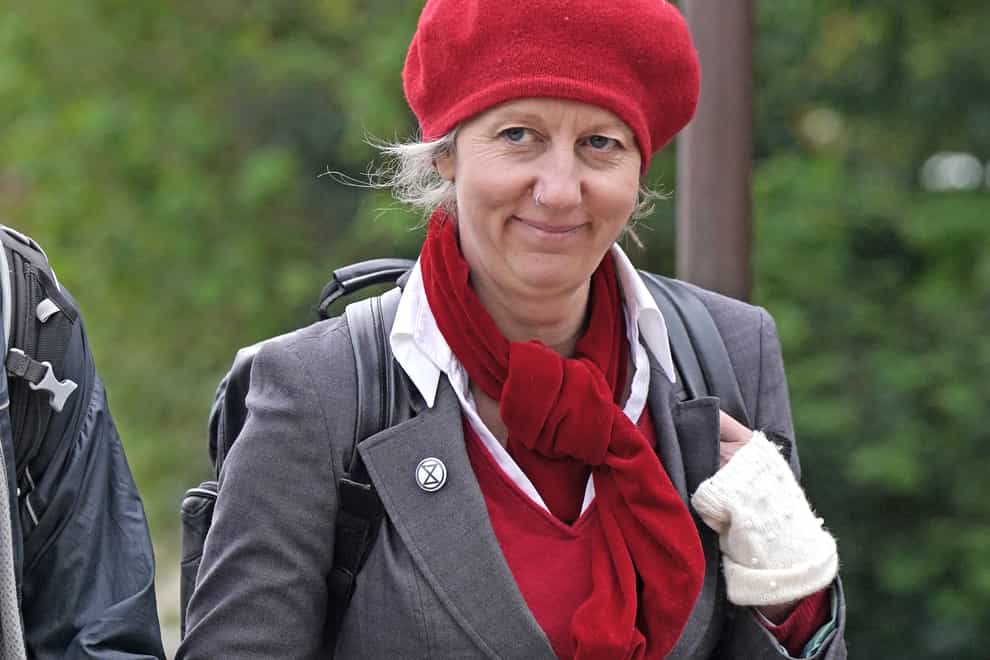 The criminal damage trial of Gail Bradbrook, co-founder of Extinction Rebellion, has been delayed pending a High Court judgment over the toppling of Edward Colston’s statue in Bristol (PA)