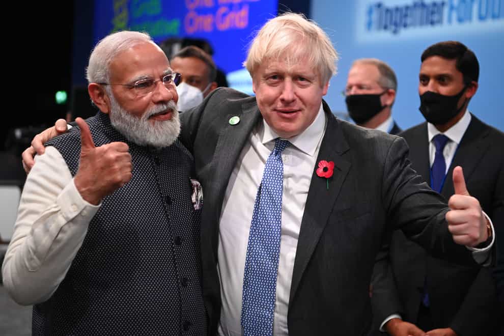 Boris Johnson will be meeting Narendra Modi (Jeff J Mitchell/PA)