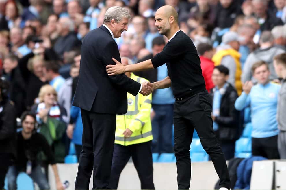 Roy Hodgson and Pep Guardiola have faced each other numerous times over recent years (Nick Potts/PA)